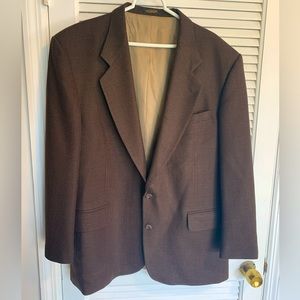 Oscar de la Renta men’s brown & black wool sport coat size 46R
